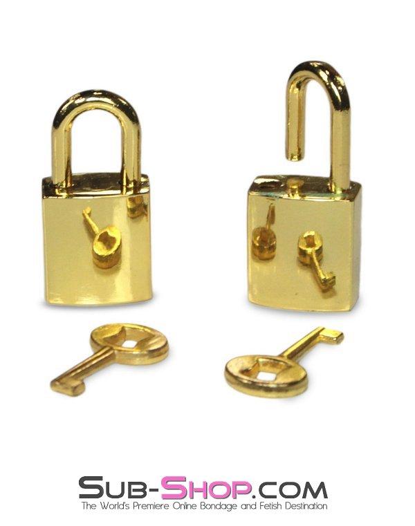 Padlock 9750A      Gold Series Bondage Gear Padlocks Pair Set