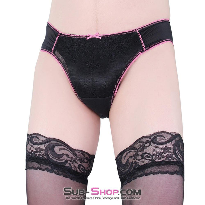 Pantyhose 8825AE      Sissy Slave Pussy Black Padded Fake Vagina Panty Insert