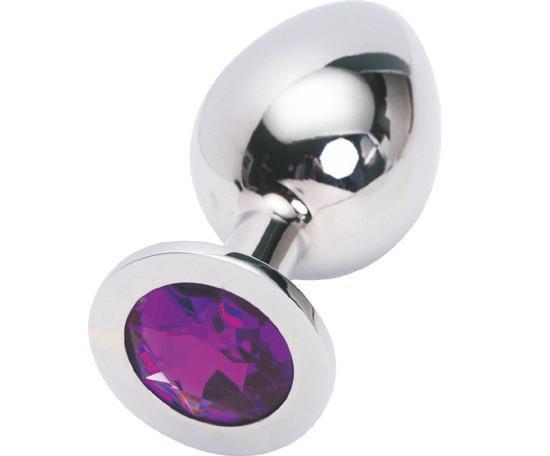 2312HS    Chromed Steel Crystal Anal Plug, Large Plug, Amethyst Crystal - LAST CHANCE - Final Closeout! Black Friday Blowout   , Sub-Shop.com Bondage and Fetish Superstore