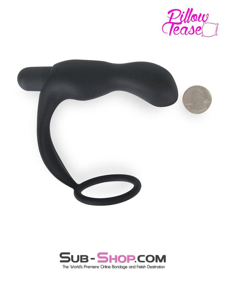 Prostate Stimulator 7085E      Waterproof Rechargeable Silicone Prostate Plug with Cock Ring Enhancer