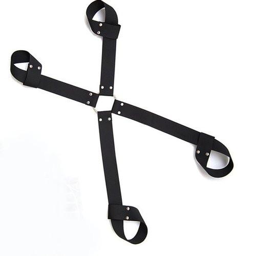 Restraints 0205M      Quickie Self Bondage Hogtie Nylon Strap Wrist & Ankles Set