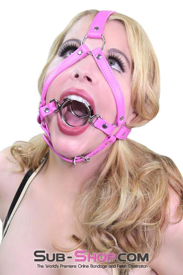 Sissy 0210DL-SIS      Sissy Slave Sissy Maid Slut Hot Pink Tongue Depressor Double Ring Gag Trainer