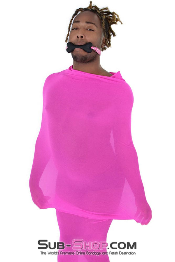 Sissy 0237MQ-SIS      Puppy Sissy Boi Cross-Dressing Sissy Love Hot Pink & Black Straps Bondage Pet Play Bone Gag