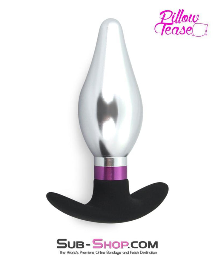 Sissy 0382E-SIS      Sissy Dare Flare Purple and Polished Aluminum Butt Plug with Silicone Base