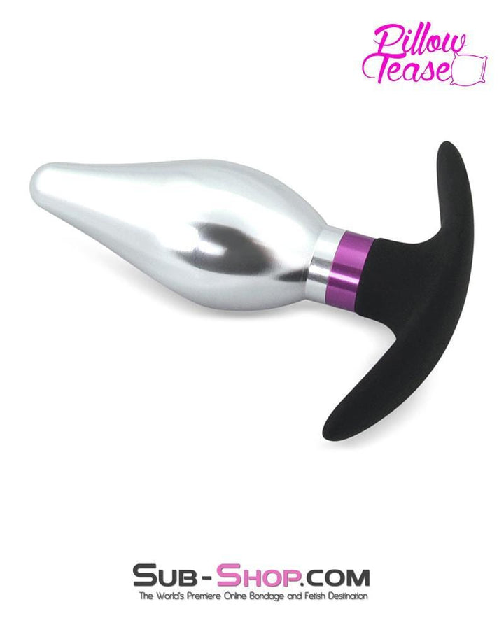 Sissy 0382E-SIS      Sissy Dare Flare Purple and Polished Aluminum Butt Plug with Silicone Base