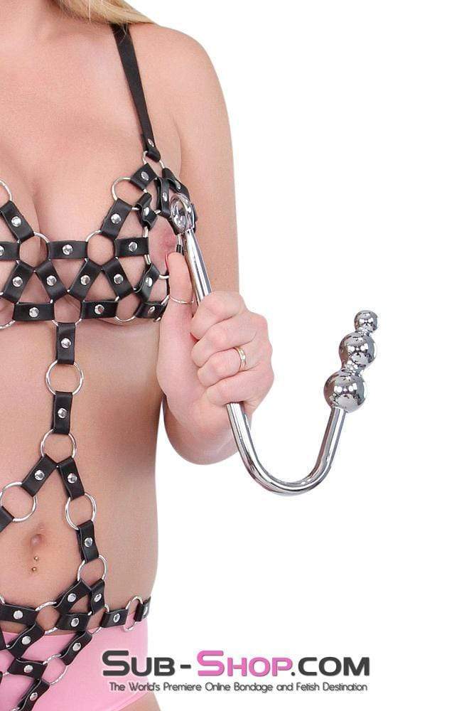 Sissy 0500HS-SIS      Slut Training Steel Graduated Ball Tip Vaginal or Anal Hook with Tie Ring