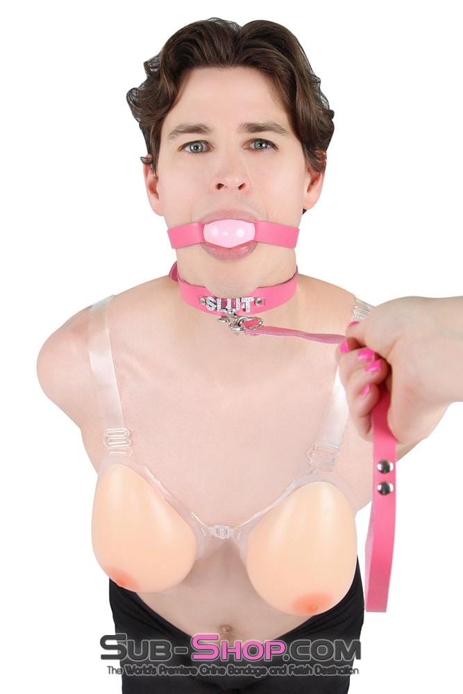 Sissy 0577A-SIS      Hot Sissy to be Led Hot Pink Leather Bondage Leash