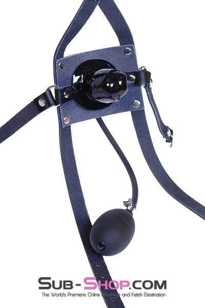 Sissy 0960A-SIS      Sissy Cocksucker Gag More Than a Mouthful Black Leather Penis Pump Gag Trainer