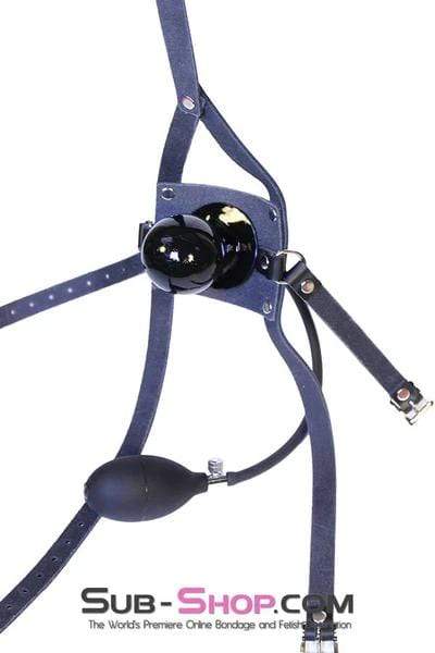Sissy 0960A-SIS      Sissy Cocksucker Gag More Than a Mouthful Black Leather Penis Pump Gag Trainer
