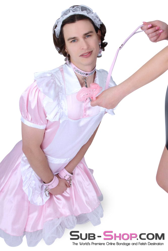 Sissy 0992A-SIS      Captured Beauty Princess Pink Leather Sissy Bondage Wrist Cuffs