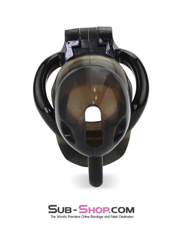 Sissy 1348AR-SIS      Sissy Cuckhold Short Black Cock Blocker Silicone Locking Male Chastity with Ball Divider