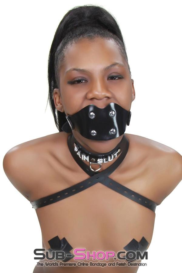 Sissy 1416A-SIS      Sissy Boi Rubberized Locking Dominant Female Rubber Penis Panel Gag