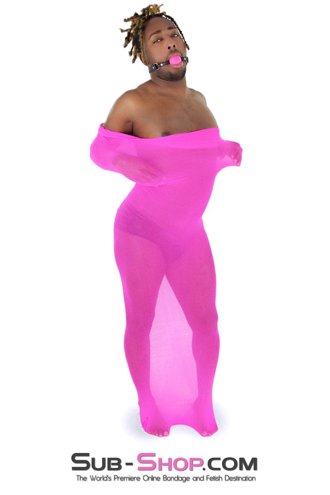 Sissy 1517DL-SIS      Sheer Encasement Sissy Pink Silk Full Body Sack