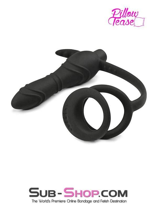 Sissy 1643M-SIS      Silicone Anal Sissy Vibe Plug with Dual Cock and Ball Rings