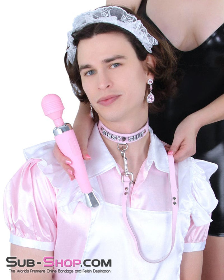 Sissy 1674A-SIS      Pretty Sissy Boi Princess Mistress Pink Leather Bondage Lead