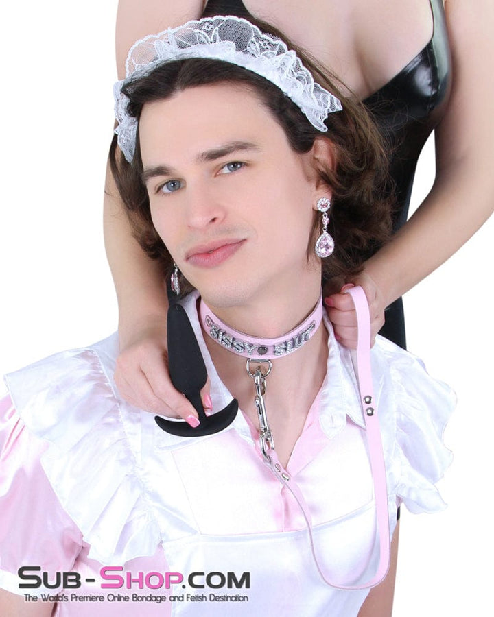 Sissy 1674A-SIS      Pretty Sissy Boi Princess Mistress Pink Leather Bondage Lead