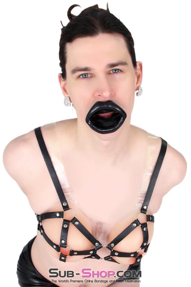 Sissy 1800AE-SIS      Pretty Rag Doll Feminization Sissy Roleplay Gothic Black Sex Sissy Doll Lips Open Mouth Gag