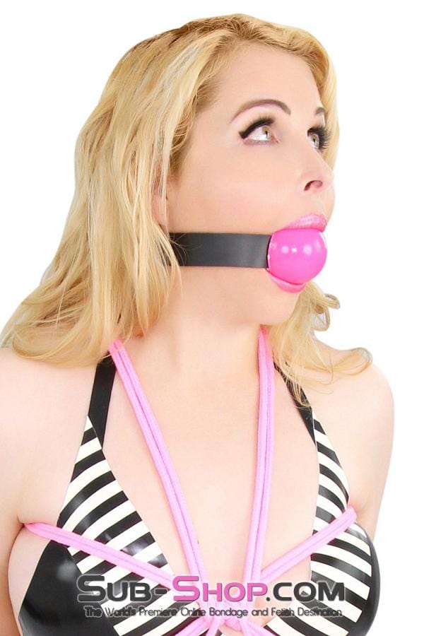 Sissy 1880A-SIS      Sissy Boi Bondage Gear 2" Sissy Humiliation Large Ball Gag, Bright Pink