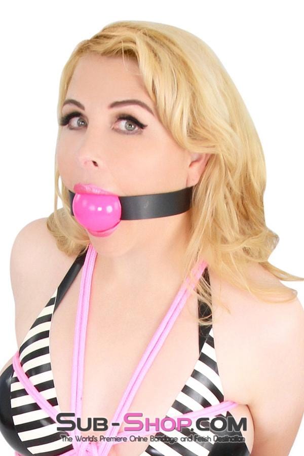 Sissy 1880A-SIS      Sissy Boi Bondage Gear 2" Sissy Humiliation Large Ball Gag, Bright Pink