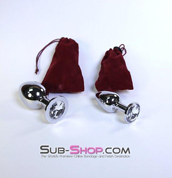 Sissy 2308HS-SIS      Chromed Steel Crystal Sissy Damsel Anal Plug, Large Plug, Diamond Crystal