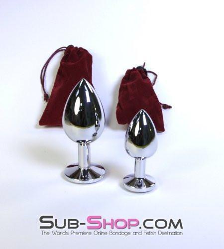 Sissy 2310HS-SIS      Chromed Steel Crystal Sissy Damsel Anal Plug, Large Plug, Fuchsia Crystal