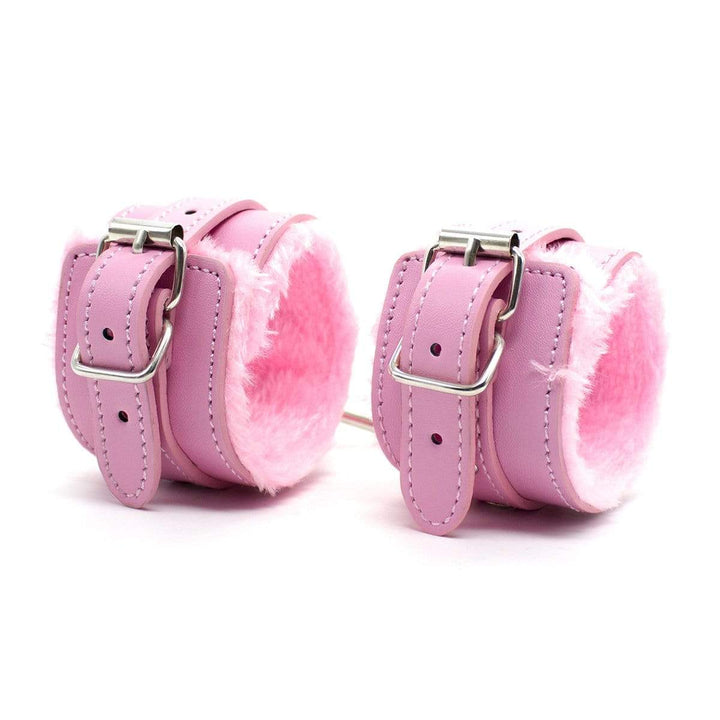 Sissy 2360MQ-SIS      Sissy Princess Pink Fur Lined Ankle Bondage Cuffs