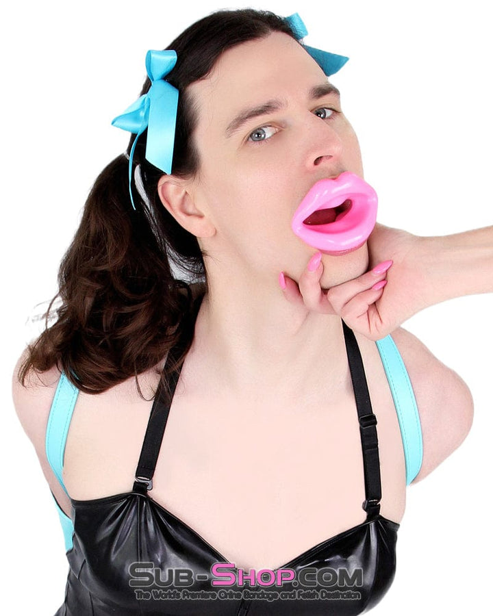 Sissy 2420DL-SIS      Pretty Sissy Pinky Rubber Sex Doll Lips Open Sissy Fetish Services Mouth Gag
