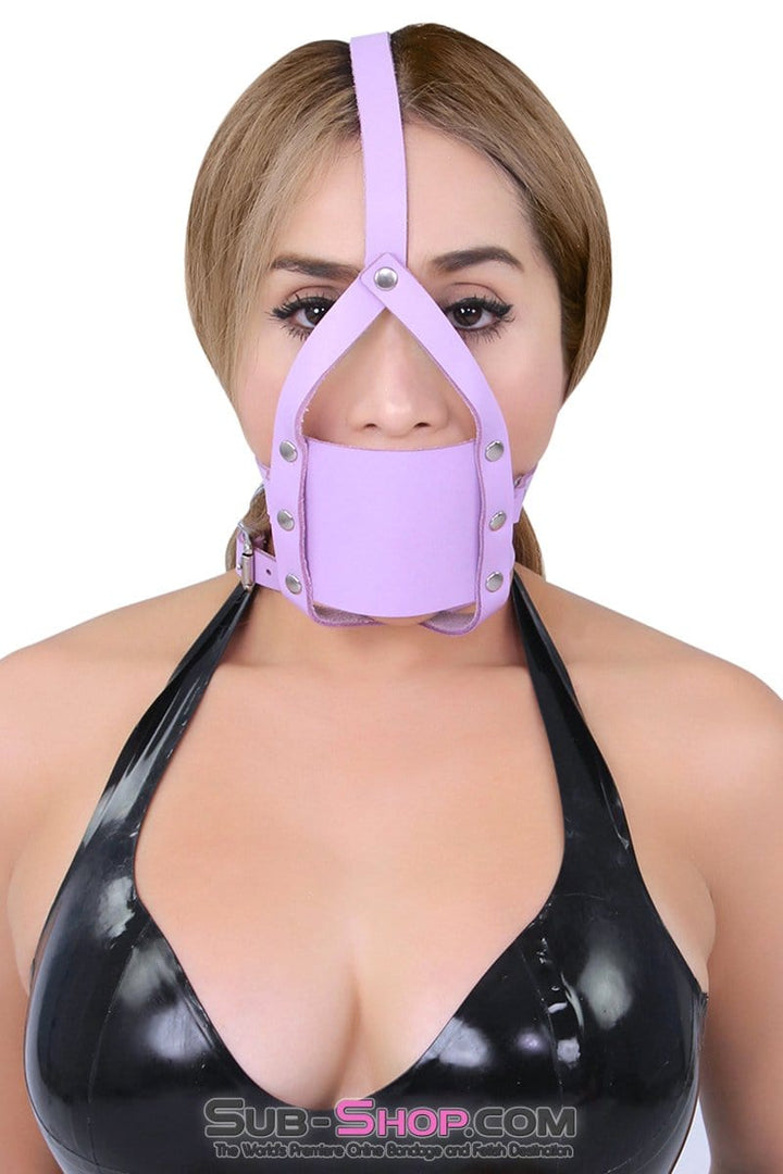 Sissy 3428A-SIS      Pretty Sissy Boi Trainer Purple Silencer Panel Dominant Woman Style Ballgag Trainer