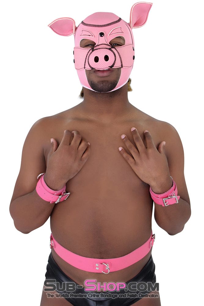 Sissy 5724A-SIS      Sissy Bondage Slave to Love Hot Pink Bondage Wrist Cuffs