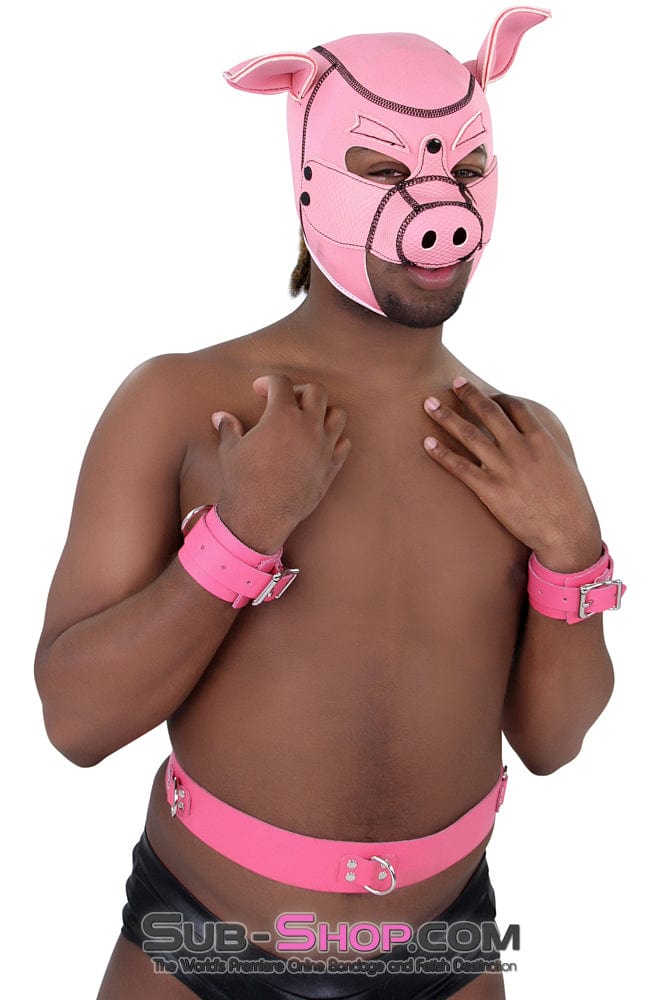 Sissy 5724A-SIS      Sissy Bondage Slave to Love Hot Pink Bondage Wrist Cuffs