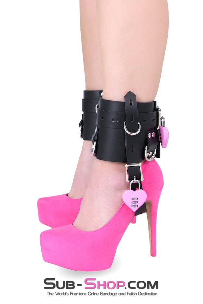 Sissy 6790A-SIS      Stiletto Sissy Bitch Prisoner Wide Locking Shoe Cuffs