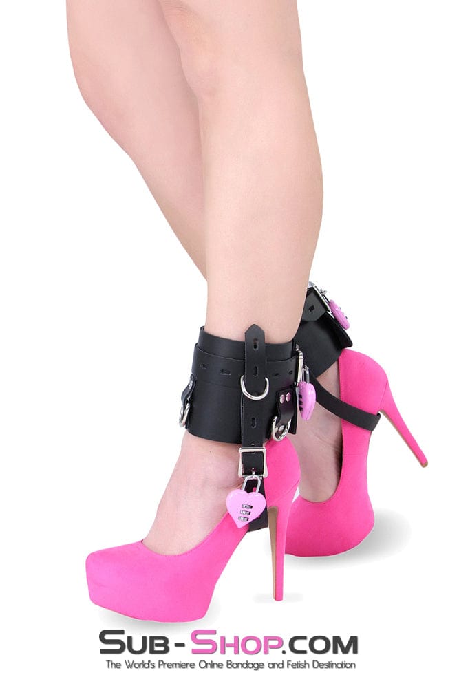 Sissy 6790A-SIS      Stiletto Sissy Bitch Prisoner Wide Locking Shoe Cuffs