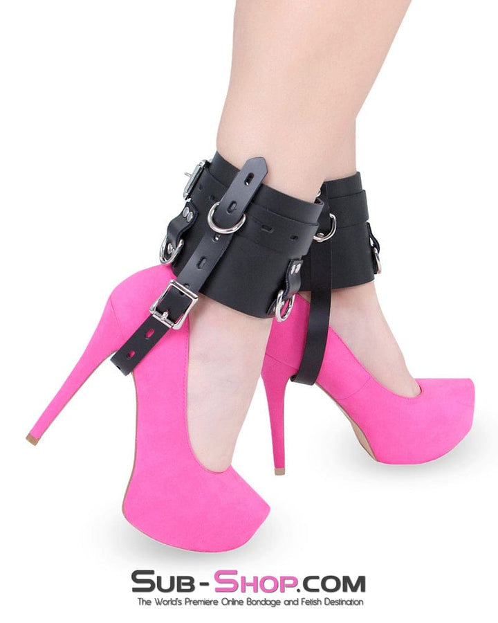Sissy 6790A-SIS      Stiletto Sissy Bitch Prisoner Wide Locking Shoe Cuffs
