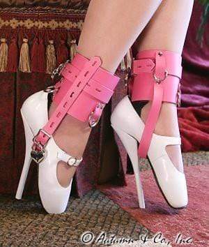 Sissy 6793A-SIS      Enforced Sissy Femininity Hot Pink Locking Bondage Shoe Cuffs