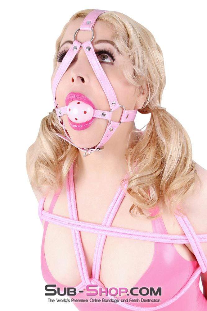 Sissy 7109DL-SIS      Pretty Sissy Slave Pink Domme Breather Ball Gag Trainer