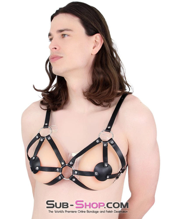 Sissy 7232M-SIS      Sissy Slavegirl Breast Bondage Bra Chest Harness