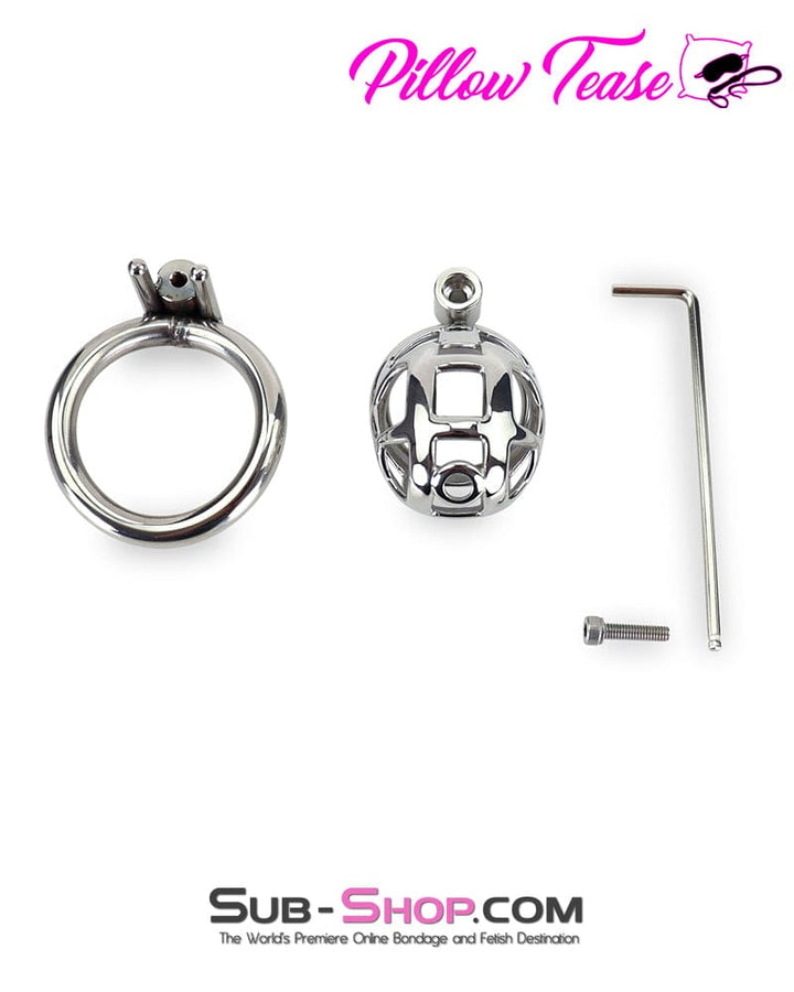 Sissy 7338AR-SIS      Steel Teasing Sissy Cock Cage Chastity with Screw