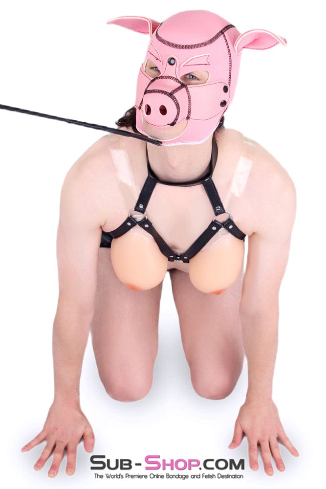 Sissy 7784M-SIS      Serve Me Pig Sissy Bondage Hood with Snap Off Nose