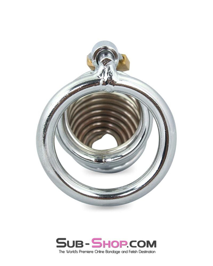 Sissy 7902M-SIS      Curved Spiral Steel Chastity Sissy Tease and Torment Cock Cage