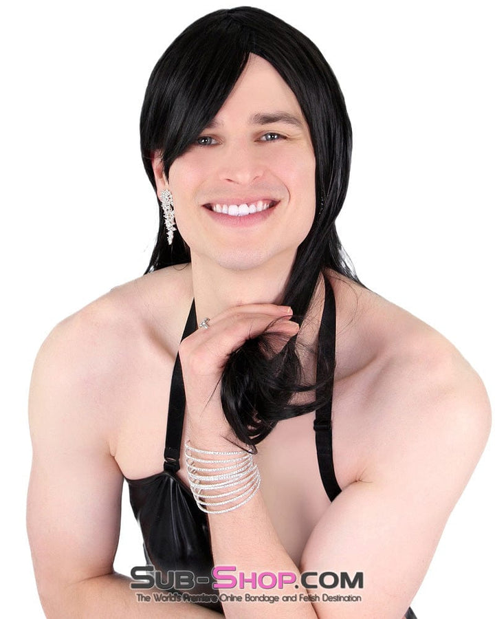 Sissy 9956AE-SIS      Prissy Sissy Trixie 20" Long Black Straight Wig