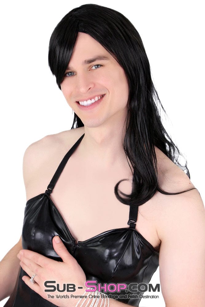 Sissy 9956AE-SIS      Prissy Sissy Trixie 20" Long Black Straight Wig