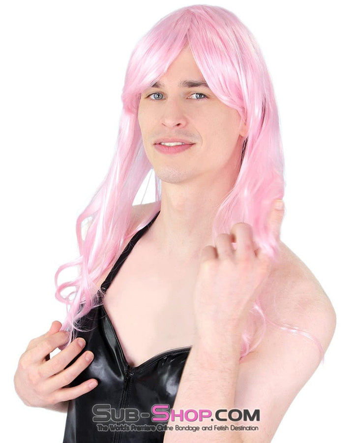 Sissy 9966AE-SIS      Pretty Sissy in Pink 24" Long Sexy Roleplay Wig