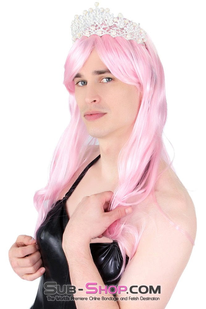 Sissy 9966AE-SIS      Pretty Sissy in Pink 24" Long Sexy Roleplay Wig