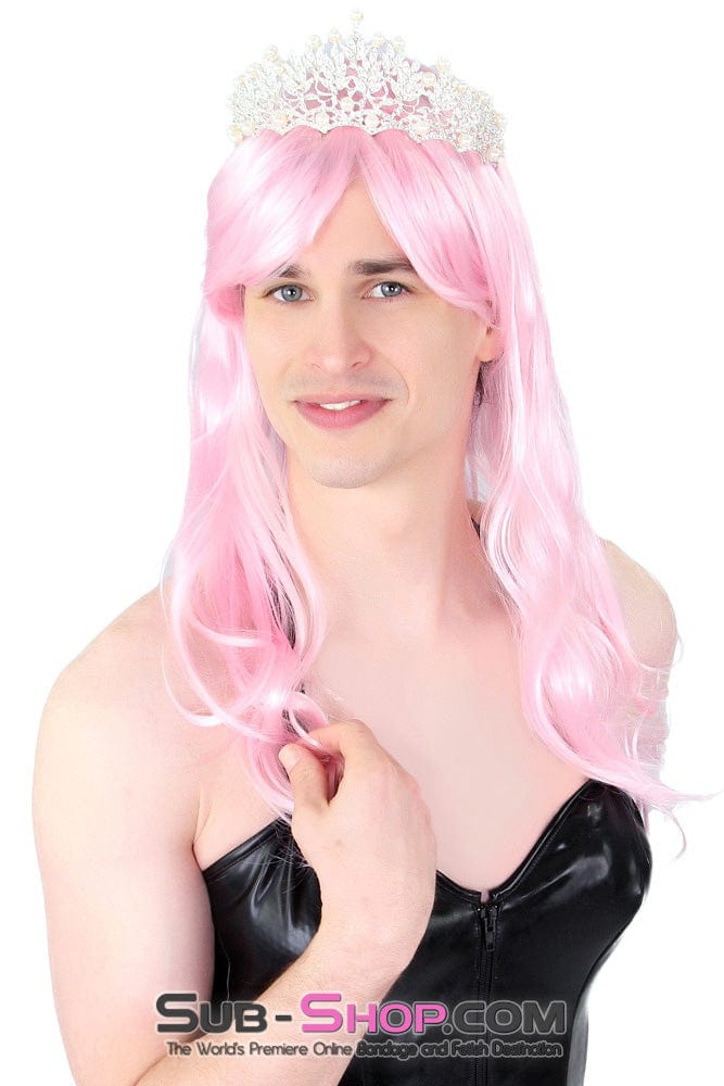 Sissy 9966AE-SIS      Pretty Sissy in Pink 24" Long Sexy Roleplay Wig