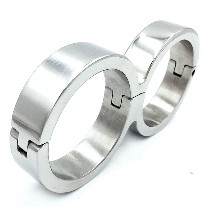 Steel Bondage 3805M      Solid Cuffs Stainless Steel Bondage Handcuffs, Small / Medium