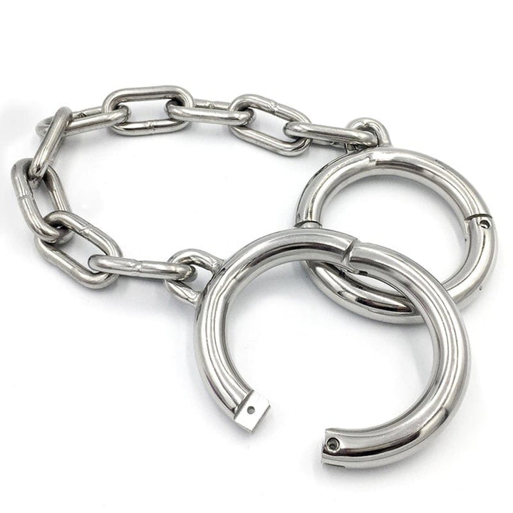 Steel Bondage 7245M      Heavy Bondage Stainless Steel Ankle Manacles, Large / Extra Large