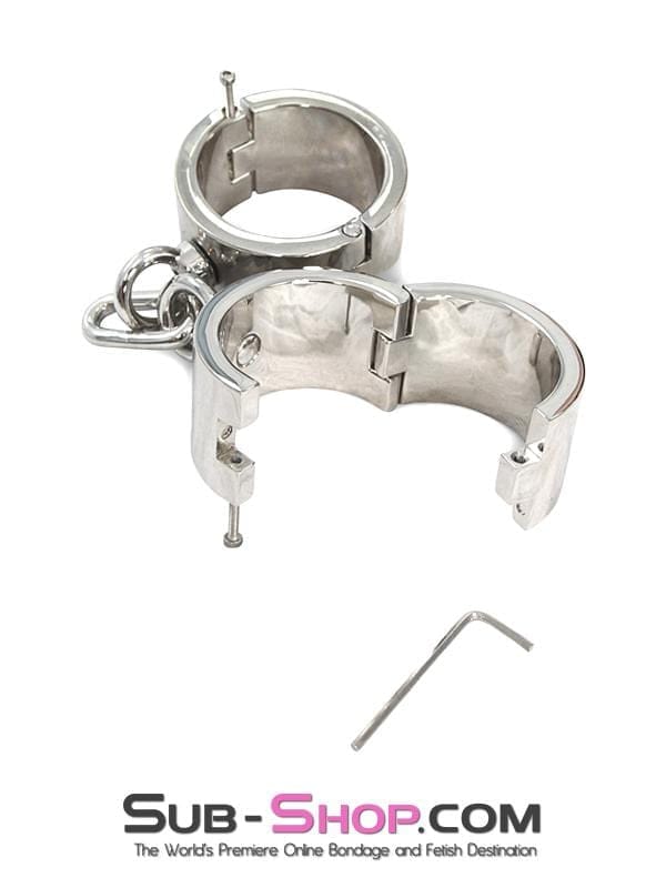 Steel Bondage 9717SM      Chromed Steel Manacles -  2 Sizes