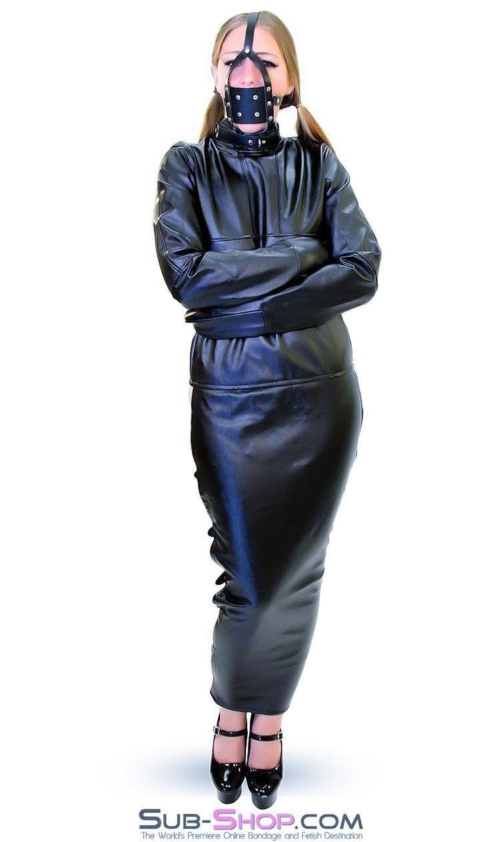 Straitjacket 7850DL      Captured Beauty Faux Leather Straitjacket with Leg Binder