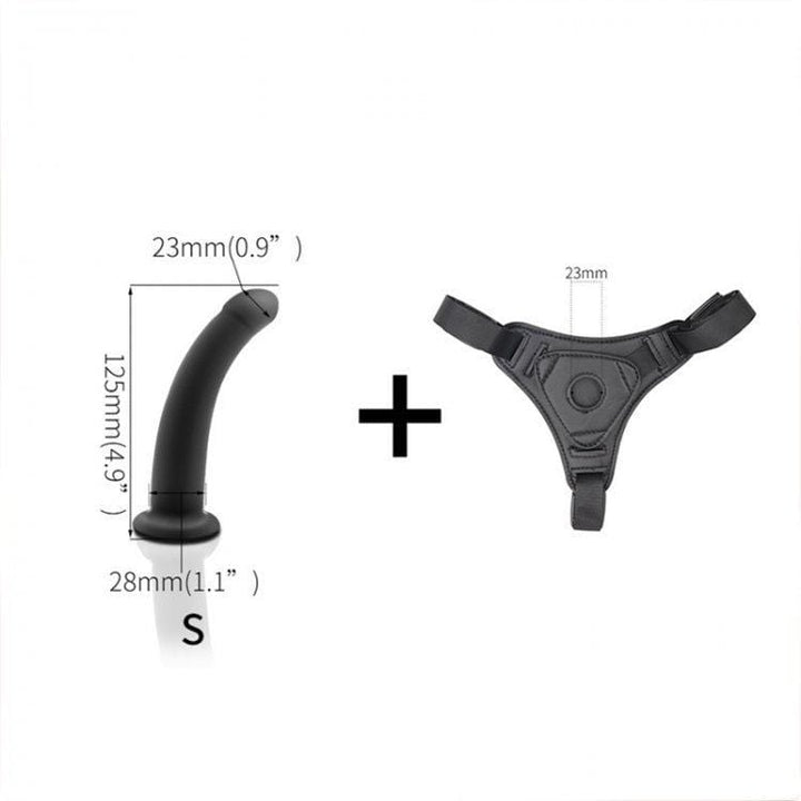 Strap On 5741M      Pegging Strap On Small Silicone Dildo and Soft Harness Set