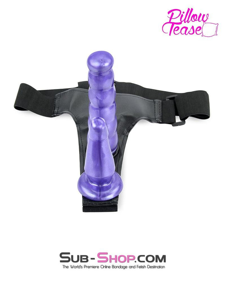 Strap On 7392M      Tit for Tat Double Dildo Adjustable Strap On Dildo Harness Set